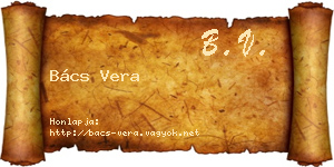 Bács Vera névjegykártya